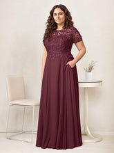 A-Line Boat-neck Sequins Chiffon Mother of the Bride Dress